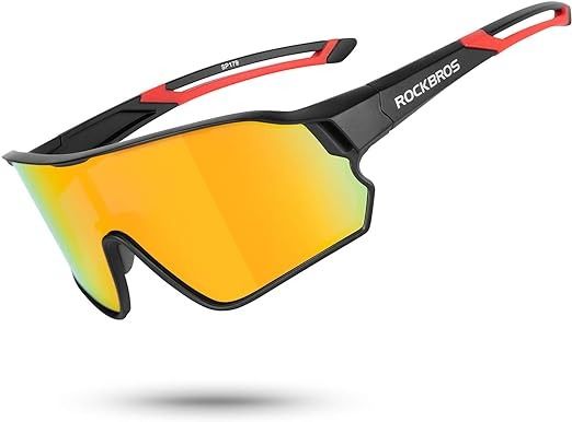Rockbros – lunettes de soleil de cyclisme, de sport, miroir coloré, monture bleue