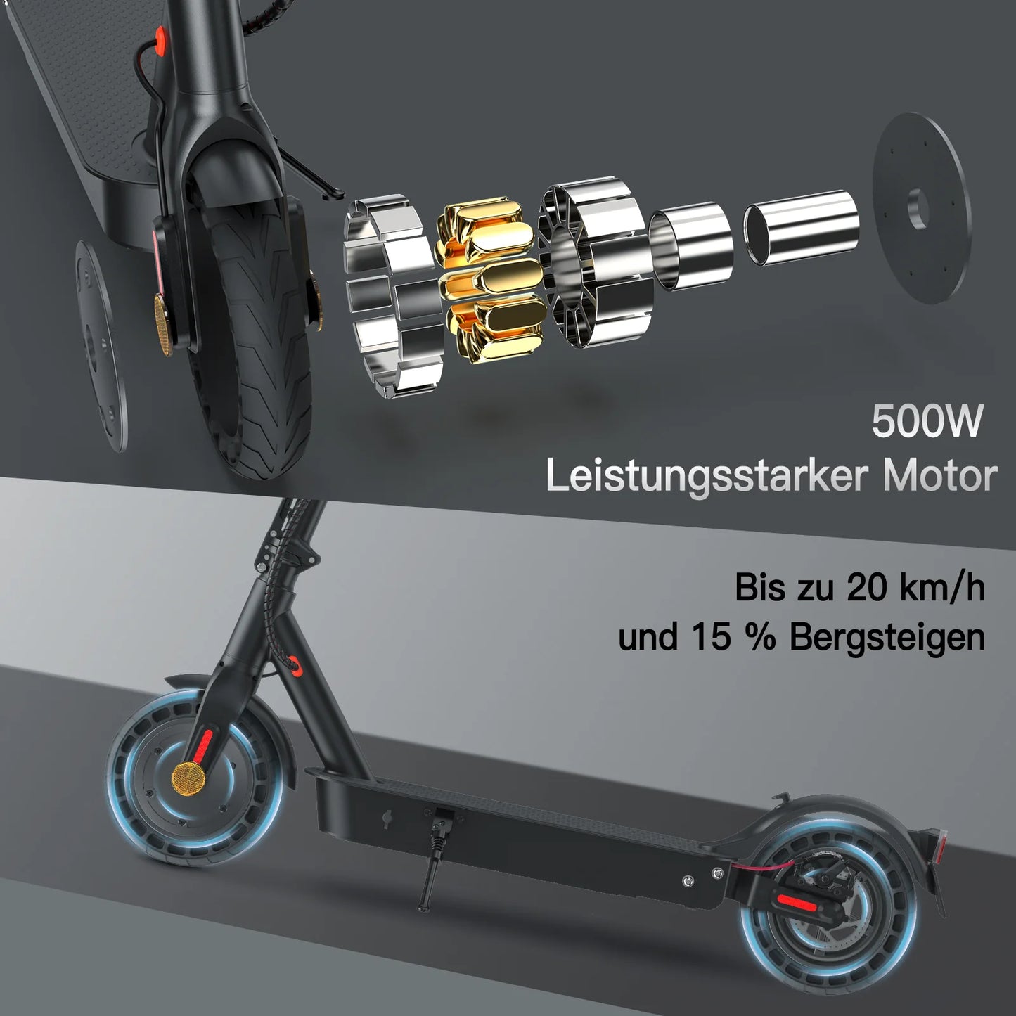 iScooter E9TMax 500W 10" E-Scooter Mit Straßenzulassung (ABE,eKFV)