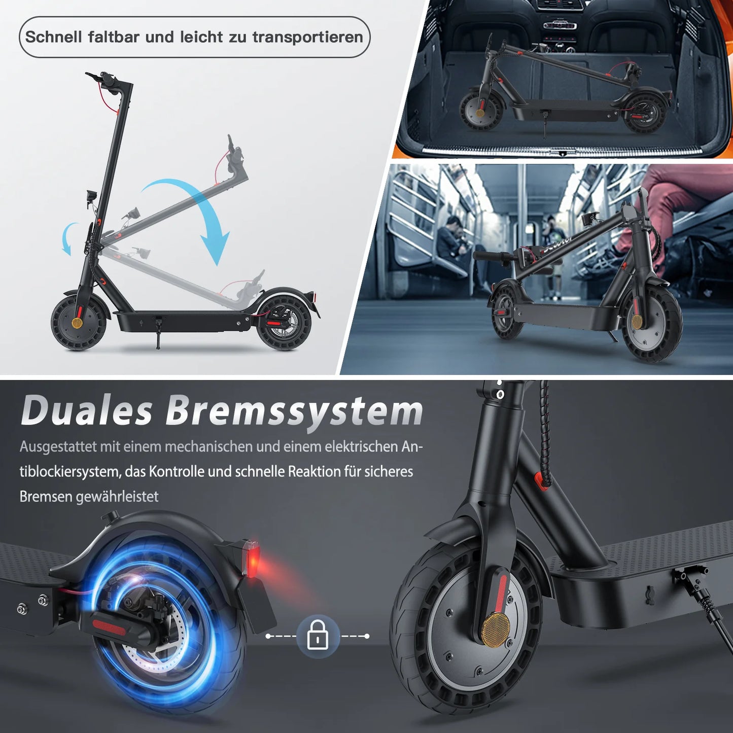 iScooter E9TMax 500W 10" E-Scooter Mit Straßenzulassung (ABE,eKFV)