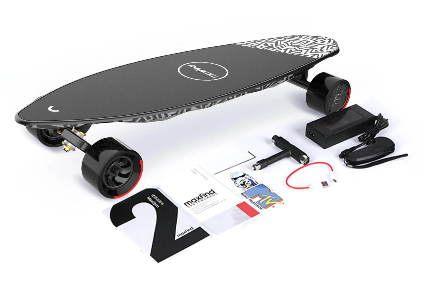 Maxfind MAX2 Pro Shortboard Elektro-Skateboard mit Fernbedienung, 650 W