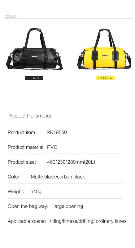 Sacoche de vélo entièrement étanche Rhinowalk 20L