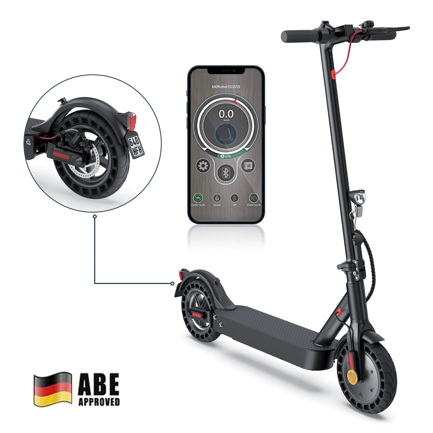 iScooter E9TMax 500W 10" E-Scooter Mit Straßenzulassung (ABE,eKFV)