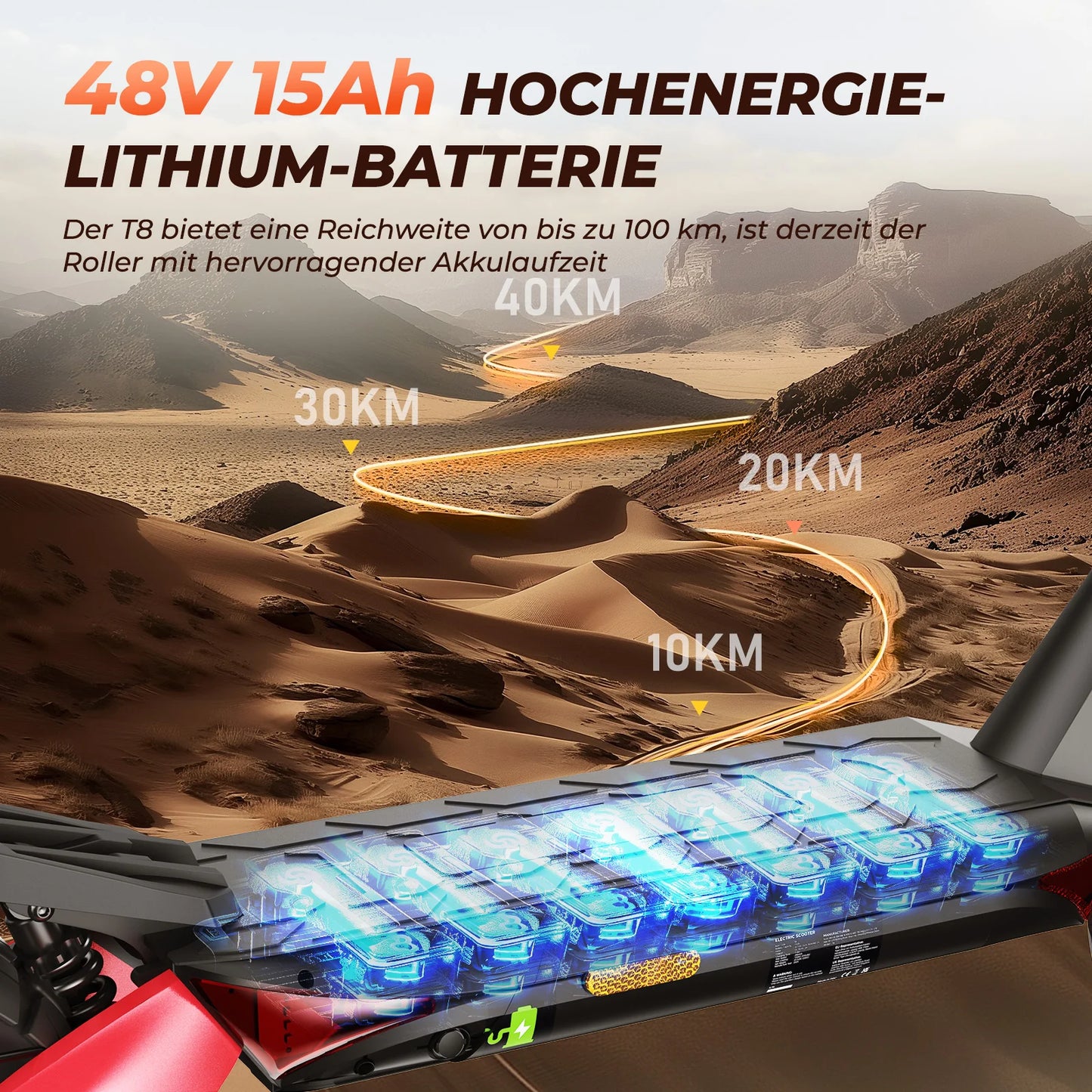 iScooter iX5 10" 1000W Offroad-Elektroroller E-Scooter mit Straßenzulassung  (ABE/eKFV)