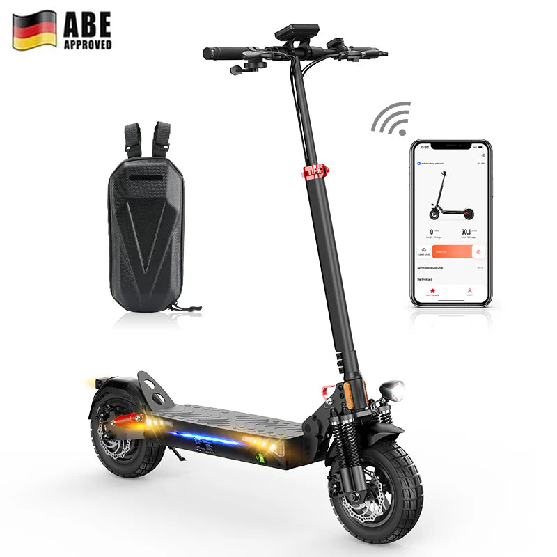 iScooter T4 10" 1000W Off-Road Elektroroller E-Scooter mit Straßenzulassung (ABE/eKFV)