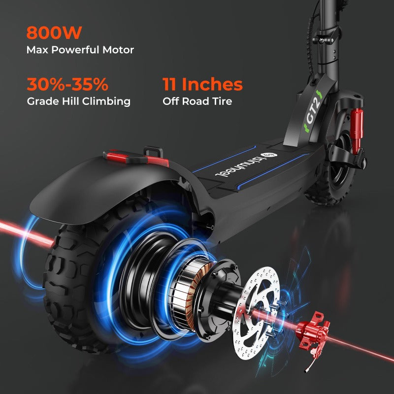 isinwheel GT2 11" 800W scooter électrique tout-terrain