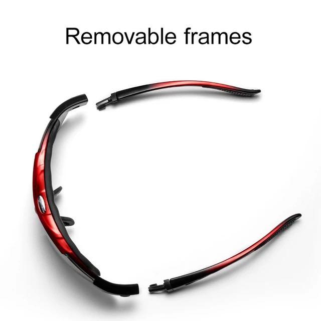 Rockbros Lunettes de cyclisme à lentilles interchangeables Lunettes de soleil pour sports de plein air Crème solaire avec 5 lentilles