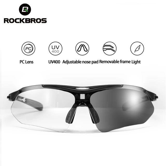 Rockbros Lunettes de cyclisme à lentilles interchangeables Lunettes de soleil pour sports de plein air Crème solaire avec 5 lentilles