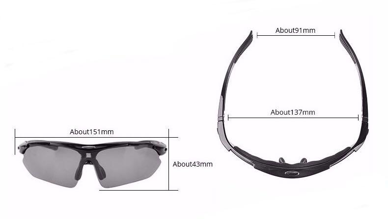 Rockbros Lunettes de cyclisme à lentilles interchangeables Lunettes de soleil pour sports de plein air Crème solaire avec 5 lentilles