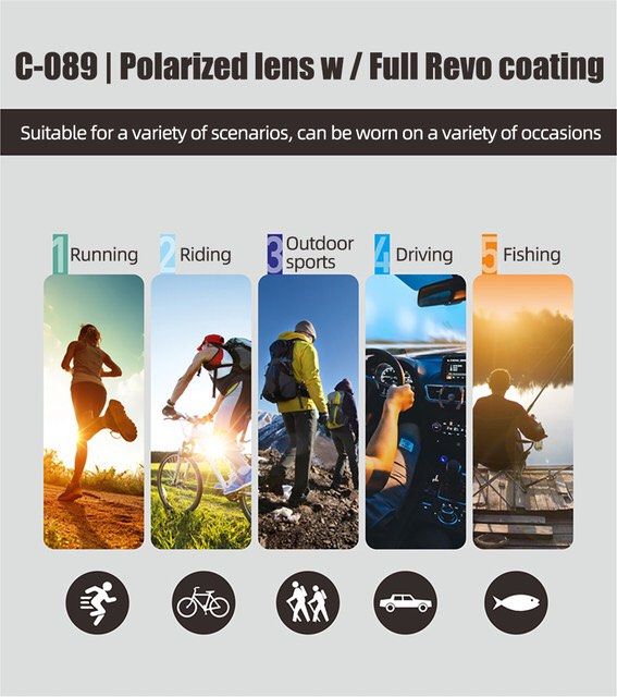 Lunettes de Soleil Polarisées Cinalli C-089 pour les Activités en Plein Air et le Cyclisme