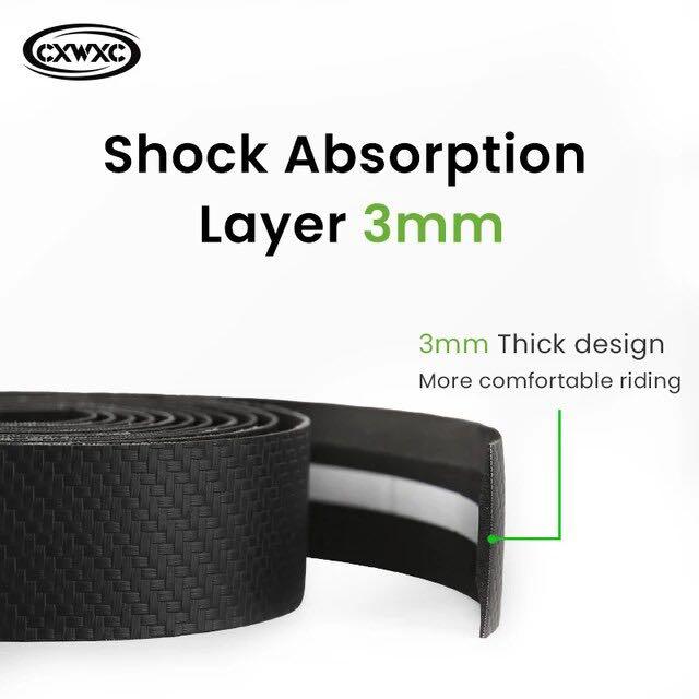 CXWXC 3D Carbon Fiber Pattern Cycling Handlebar with Handle Cloth Breathable Non-slip CW-091 Carbon Fiber Pattern Grip Tape