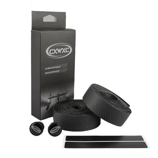 CXWXC guidon de vélo à motif en fibre de carbone 3D avec guidon respirant anti-dérapant CW-091
