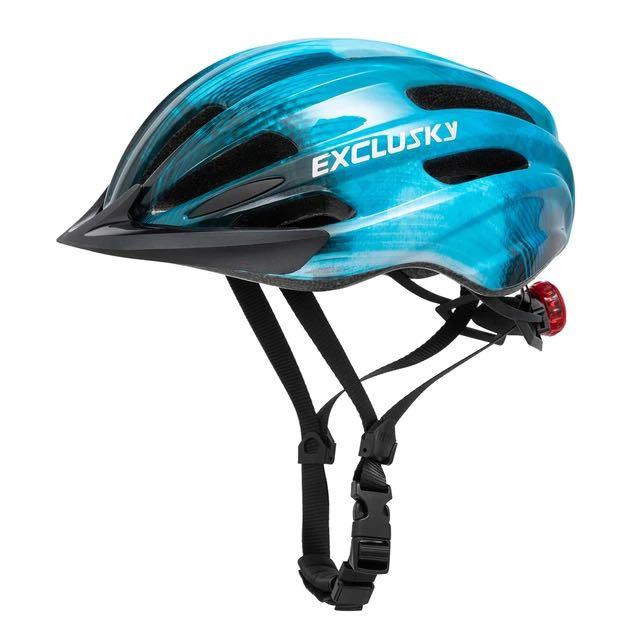 Casque de vélo Exclusky pour enfants et jeunes avec équipement de protection solaire amovible pour feu arrière