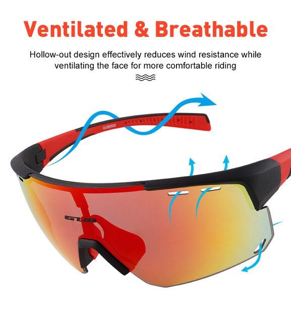 GUB Lunettes de soleil polarisées pour l'extérieur avec 3 verres interchangeables