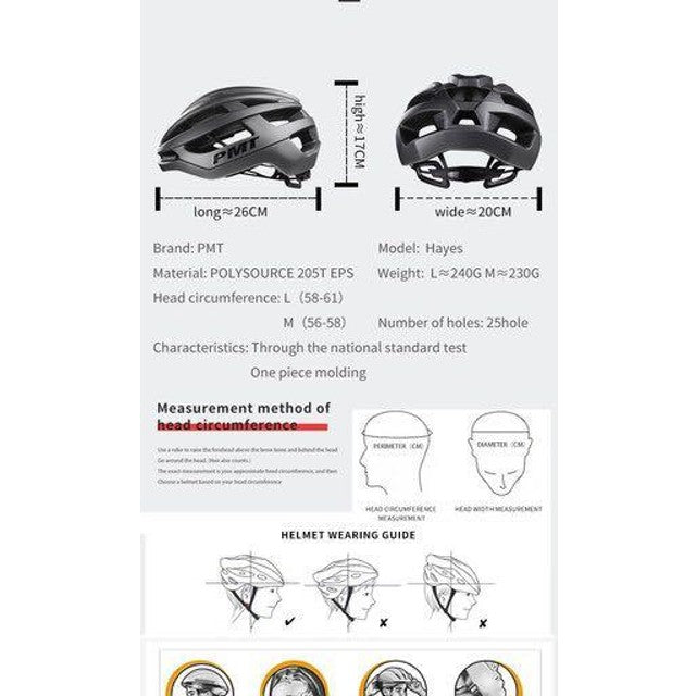 Casque de vélo PMT léger et respirant vélo/route/montagne