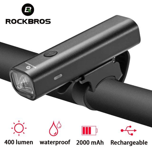 Lampe de vélo Rockbros 400 lumens rechargeable par USB