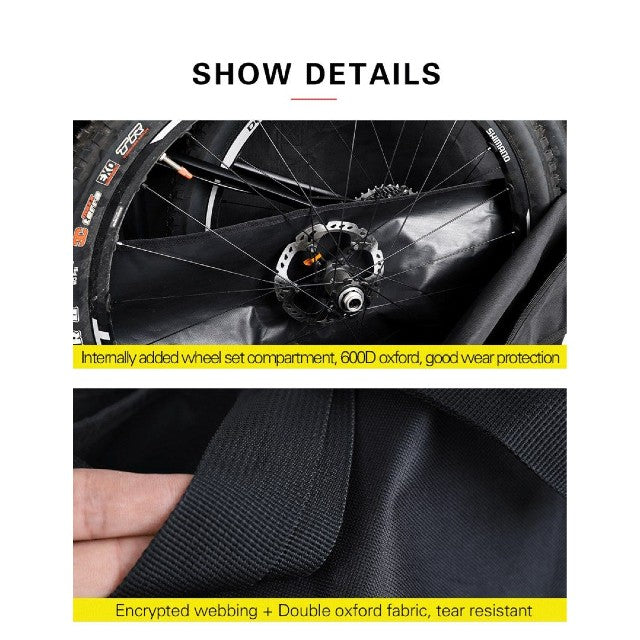 Sac de rangement pour vélo de route Rhinowalk VTT grande taille grande capacité 26" 27,5" 29"