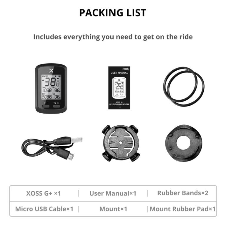 XOSS G+/G Plus compteur de vélo de route sans fil GPS vitesse de conduite et fonction de positionnement à distance (version anglaise)