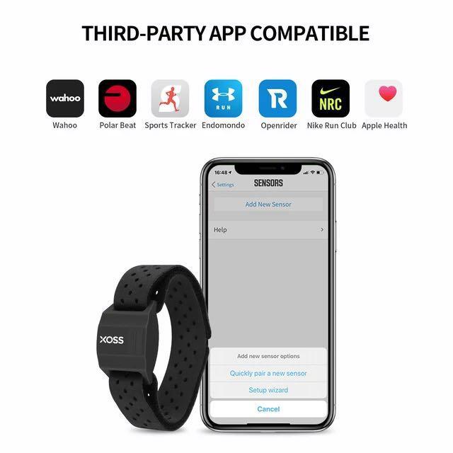 Capteur de cadence/vitesse Xoss Deux bras de fréquence cardiaque avec connectivité Bluetooth ANT+