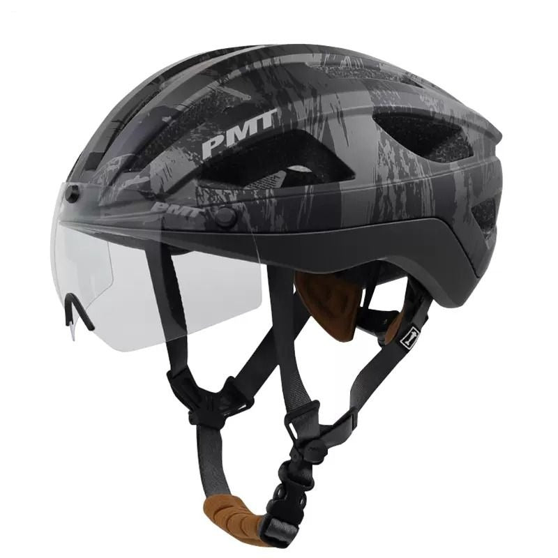 PMT GOLF casque de cyclisme casque de route lunettes à changement de couleur magnétique utilisé jour et nuit respirant et sûr