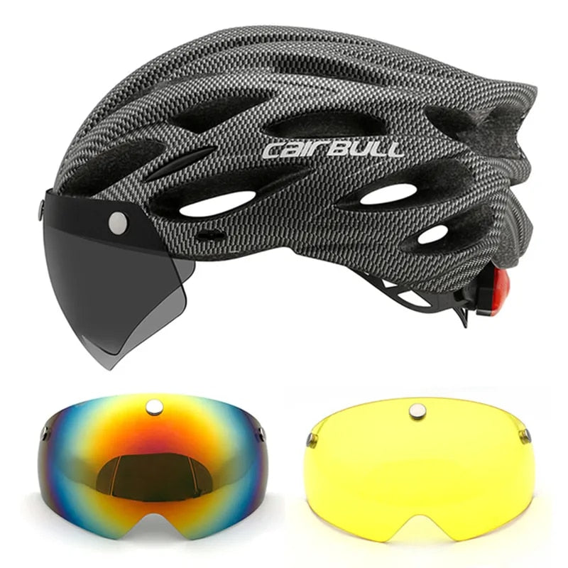 Cairbull ALLROAD Adult All road Bike Helmet Rear LED Light Magnetic Sun Visor