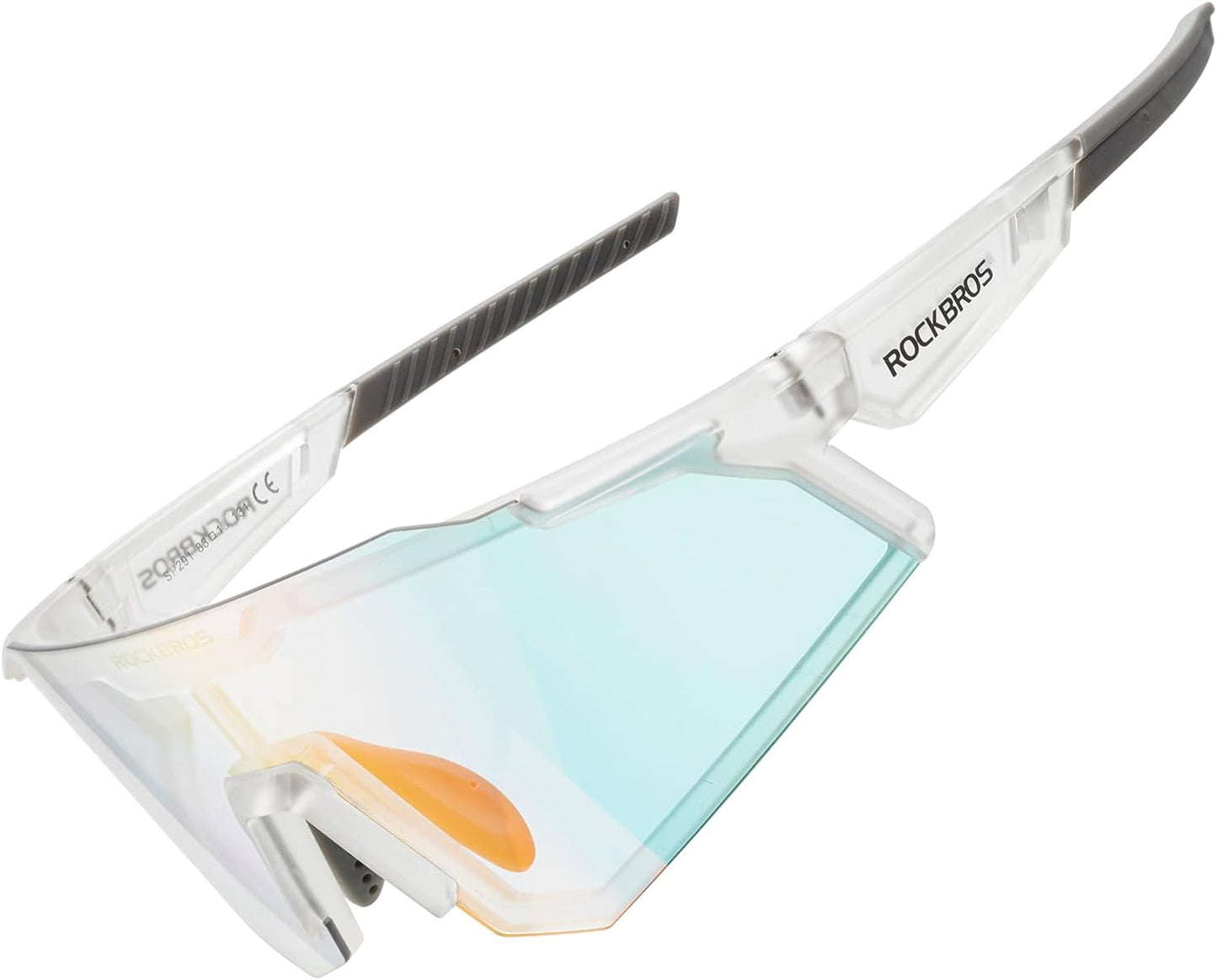 Rockbros lunettes de sport lunettes polarisées demi-monture photochromique protection solaire lunettes d'extérieur