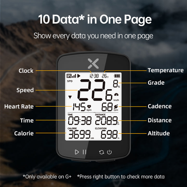 Ordinateur de vélo GPS sans fil XOSS G+ Walker de 2e génération