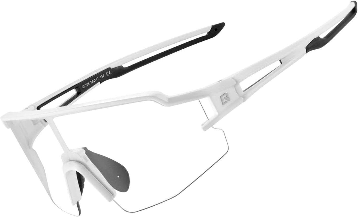 Rockbros lunettes de sport lunettes polarisées demi-monture photochromique protection solaire lunettes d'extérieur