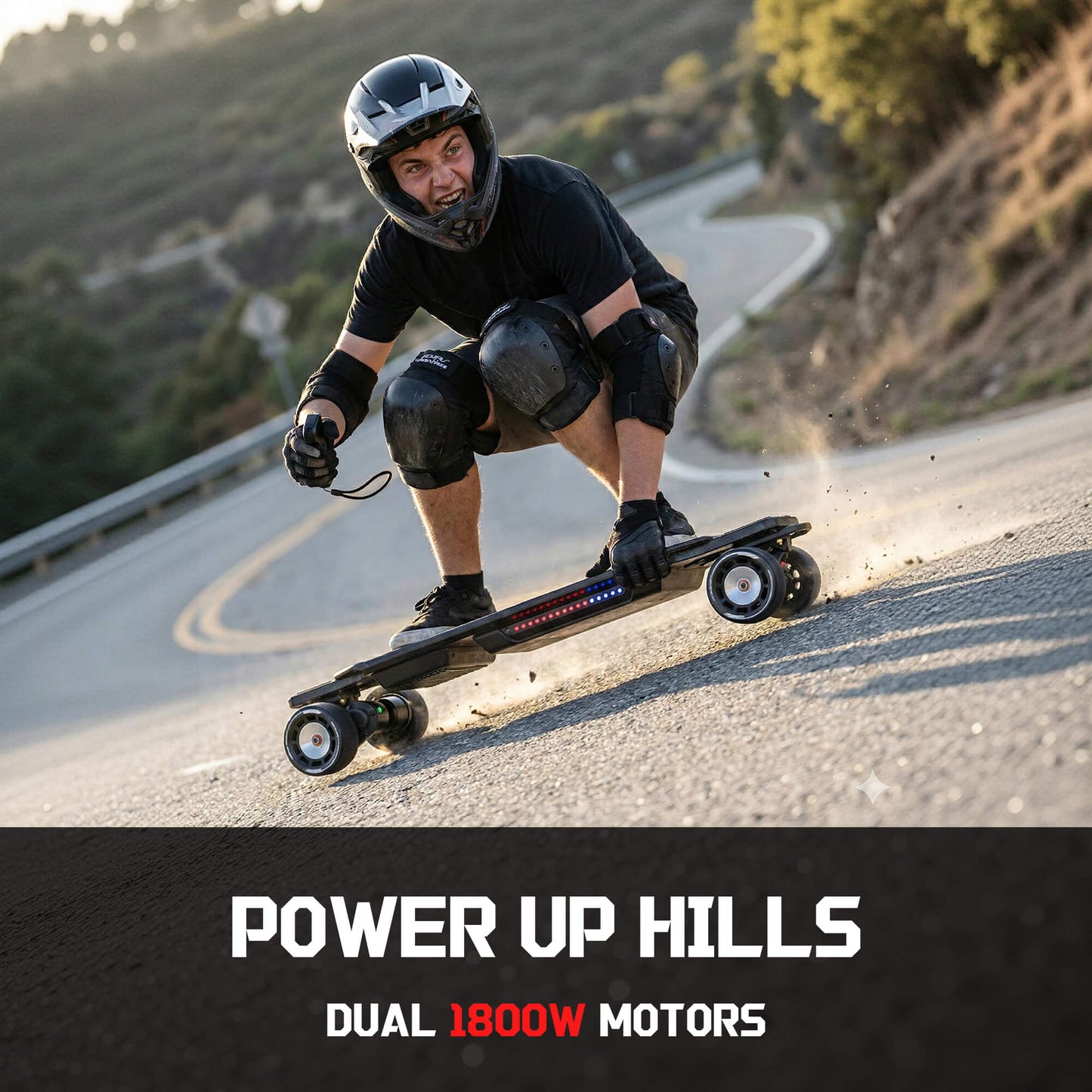 Maxfind Cyber Max Pro | Longboard Électrique Connecté - Double Moteur 900W, Autonomie 50km