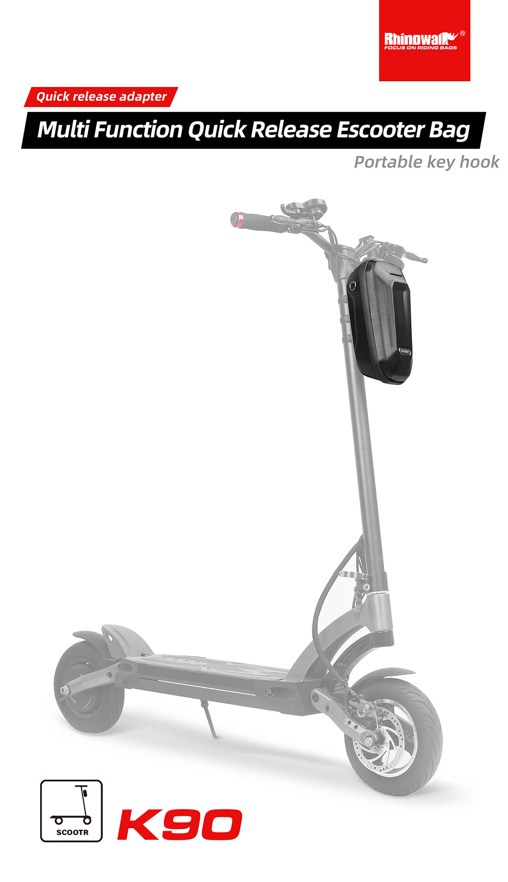 Sac avant étanche pour scooter électrique à dégagement rapide Rhinowalk