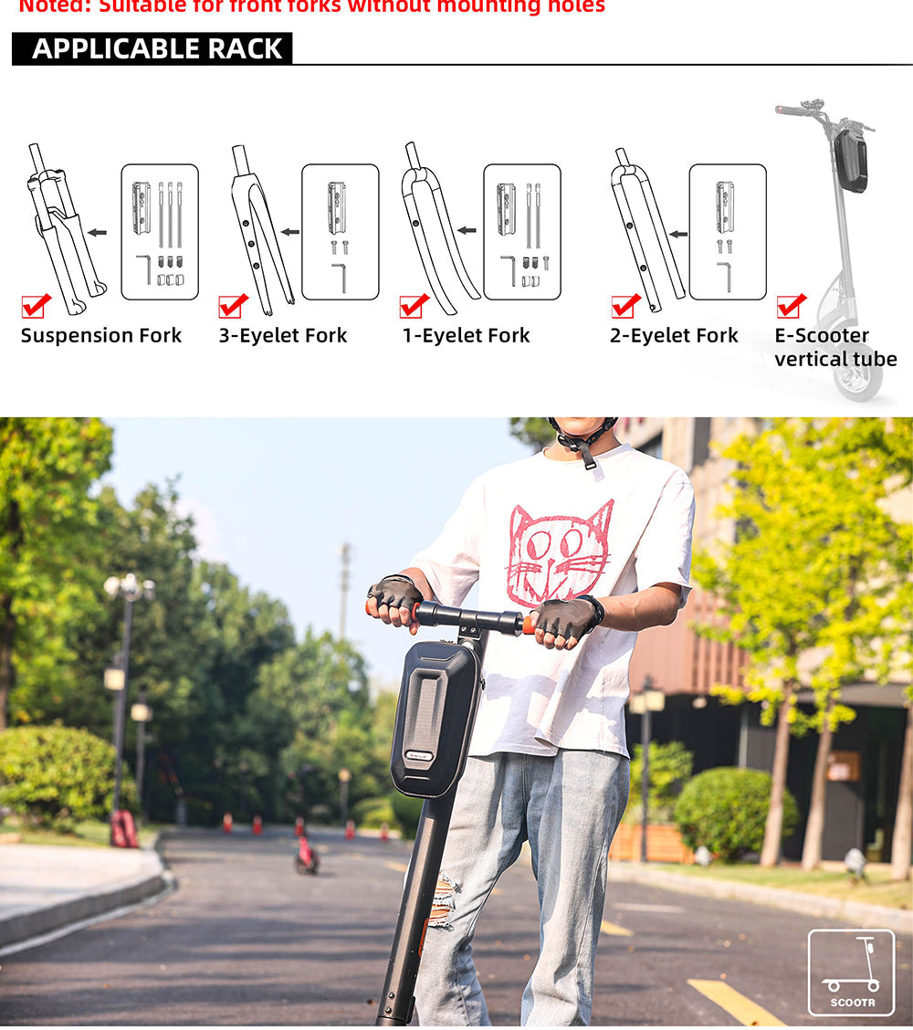 Sac avant étanche pour scooter électrique à dégagement rapide Rhinowalk