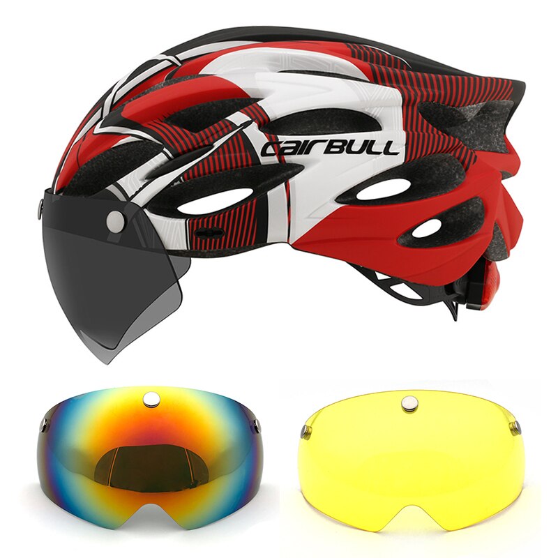 Cairbull ALLROAD casque de VTT route lunettes magnétiques lumière LED rouge et blanc