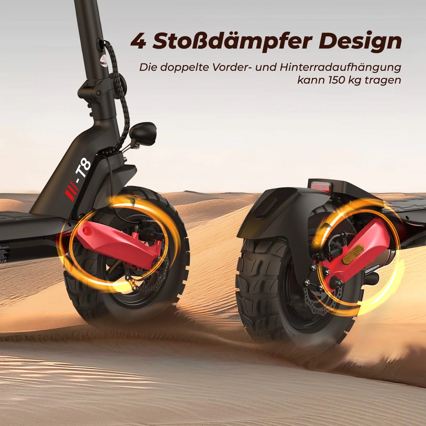 iScooter T4 10" 1000W Scooter électrique tout-terrain E-scooter avec approbation de rue (ABE/eKFV)