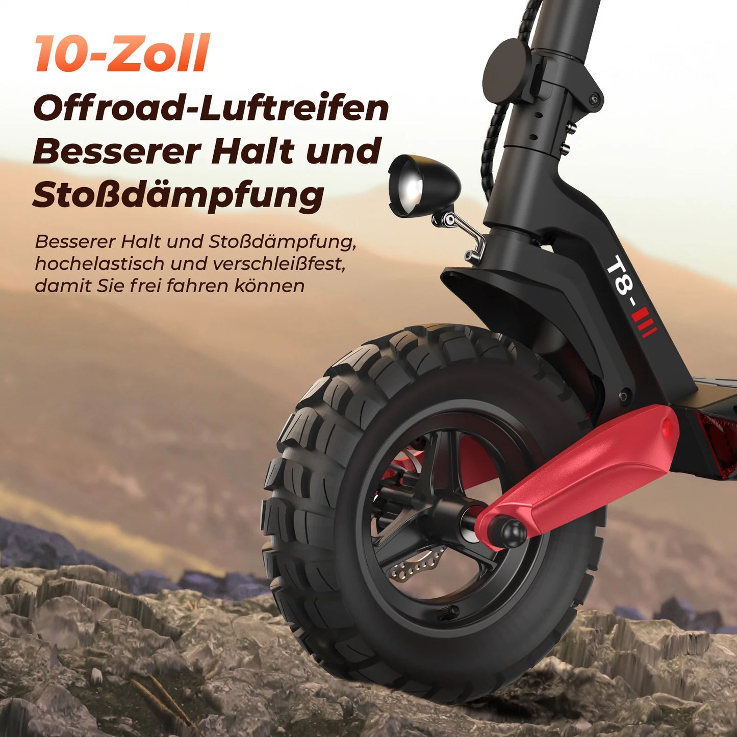 iScooter iX5 10" 1000W Offroad-Elektroroller E-Scooter mit Straßenzulassung