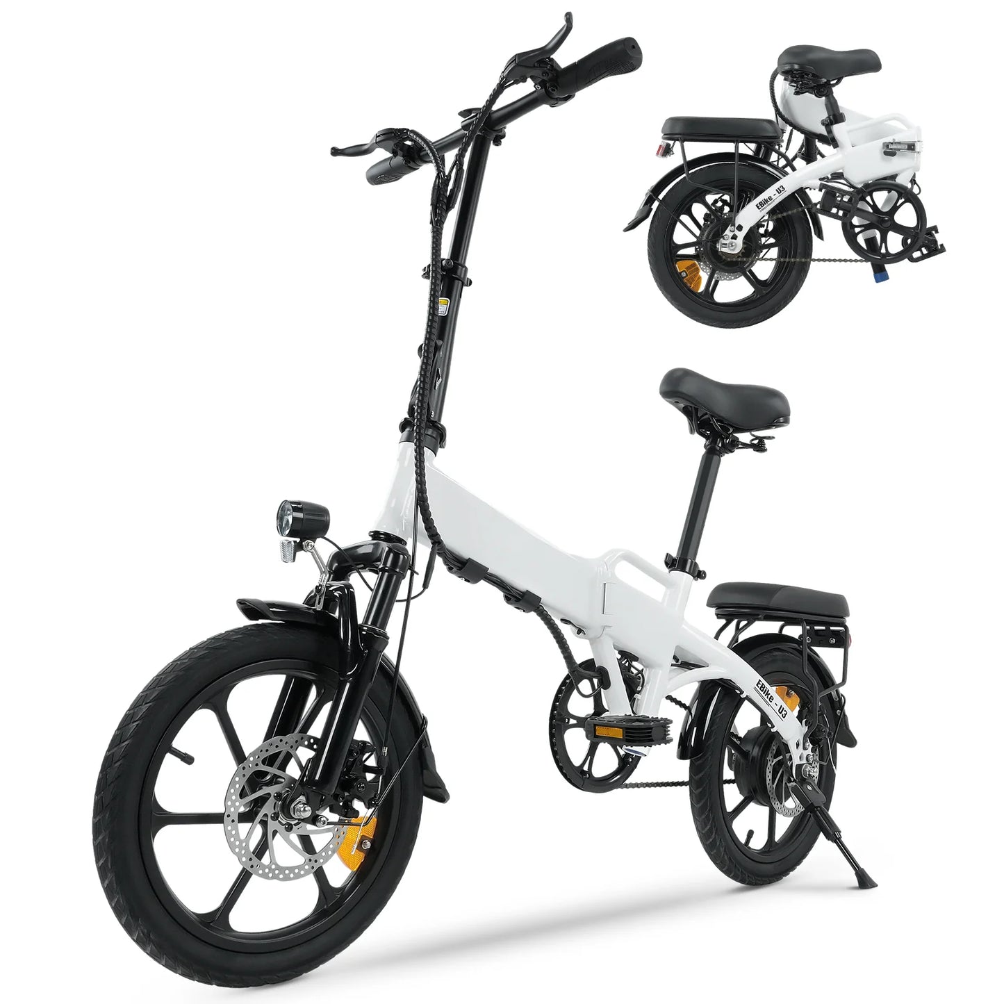 isinwheel U3 16" 36V 250W Electric Folding Bike Hidden Battery E-Bike Power-Assisted Bicycle 