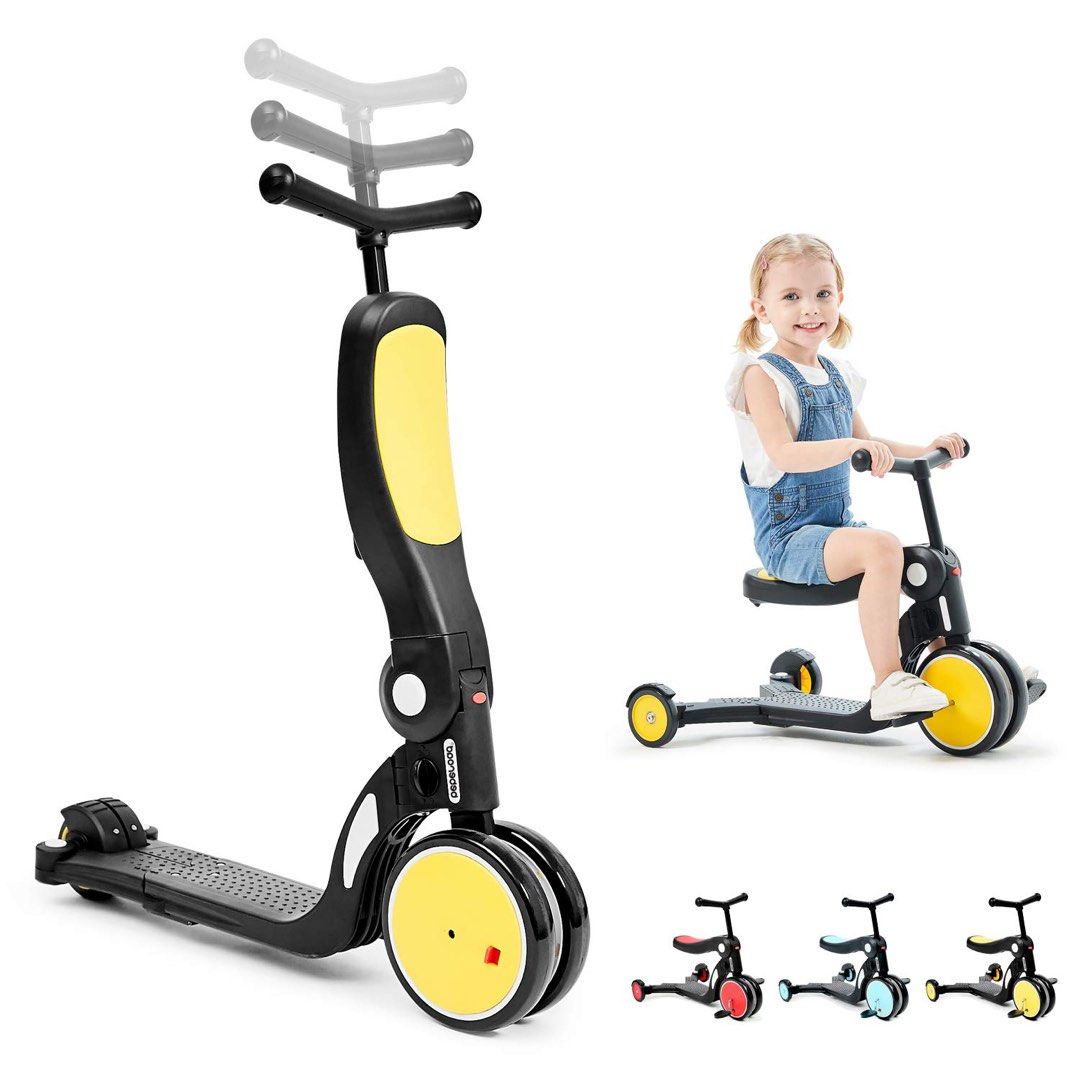 Trottinette cinq en un pour enfants Uonibaby, adaptée aux enfants de 2 à 6 ans, trottinette et voiture d'équilibre en un