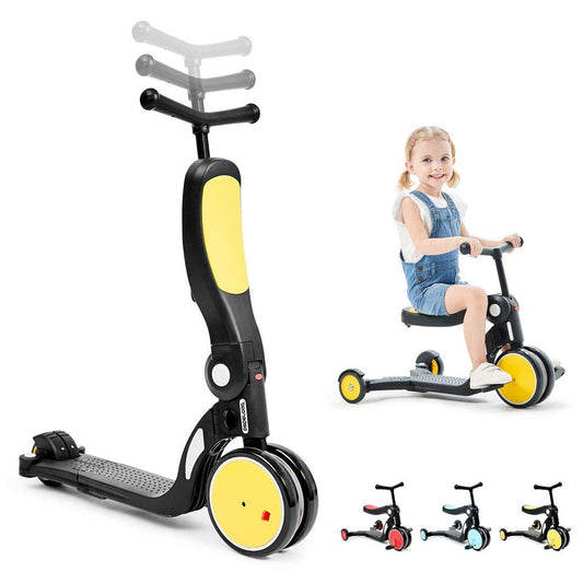 Trottinette cinq en un pour enfants Uonibaby, adaptée aux enfants de 2 à 6 ans, trottinette et voiture d'équilibre en un