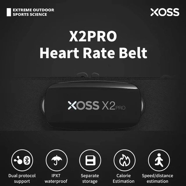 Xoss Walker X2 Pro ceinture de fréquence cardiaque Sports de plein air Fitness course à pied cyclisme Bluetooth ANT +