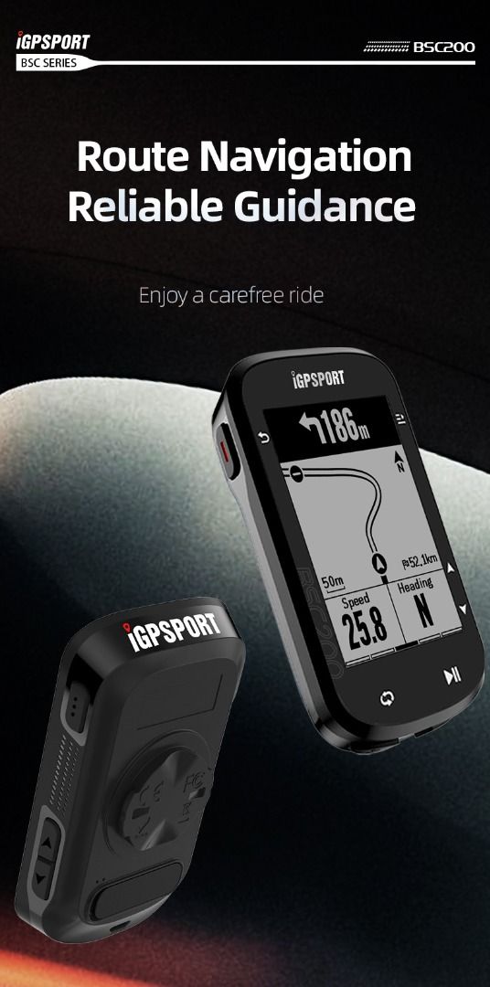 IGSPORT BSC200 vélo sans fil ordinateur intelligent Bluetooth connecté Navigation d'itinéraire