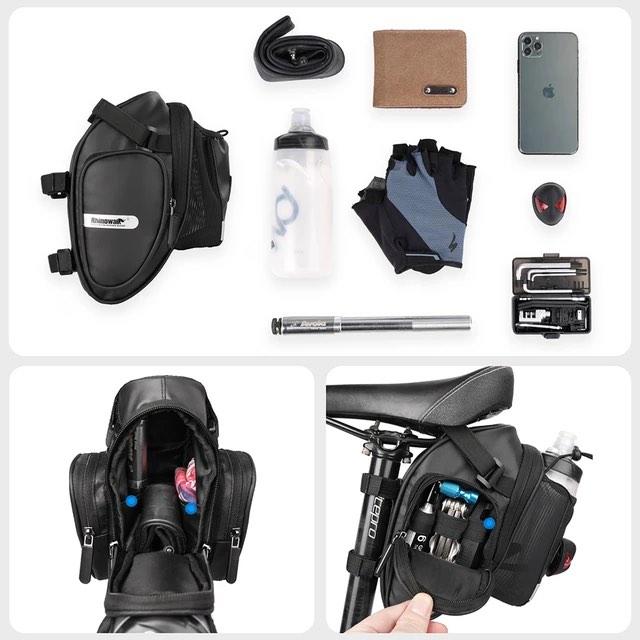 Rhinowalk multi-purpose 2.5L bicycle tail bag with large capacity waterproof and rainproof can hold water bottle