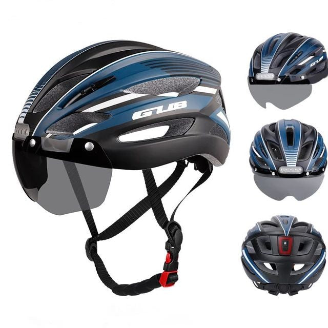 GUB K100 Plus Casque de vélo/route avec lunettes Sun Gear Feux arrière avant et arrière