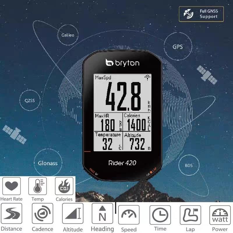 Bryton Rider 420 Ordinateur de vélo sans fil GPS Vélo Ordinateur de vélo Version internationale