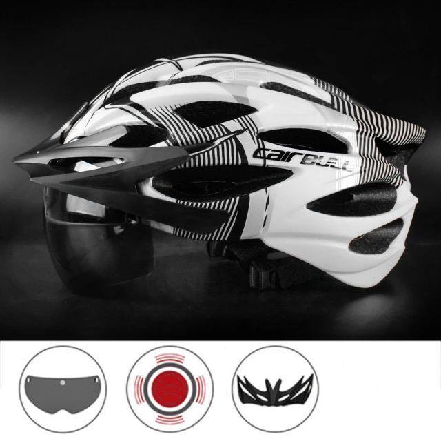 Cairbull ALLROAD casque de VTT route lunettes magnétiques lumière LED noir et blanc