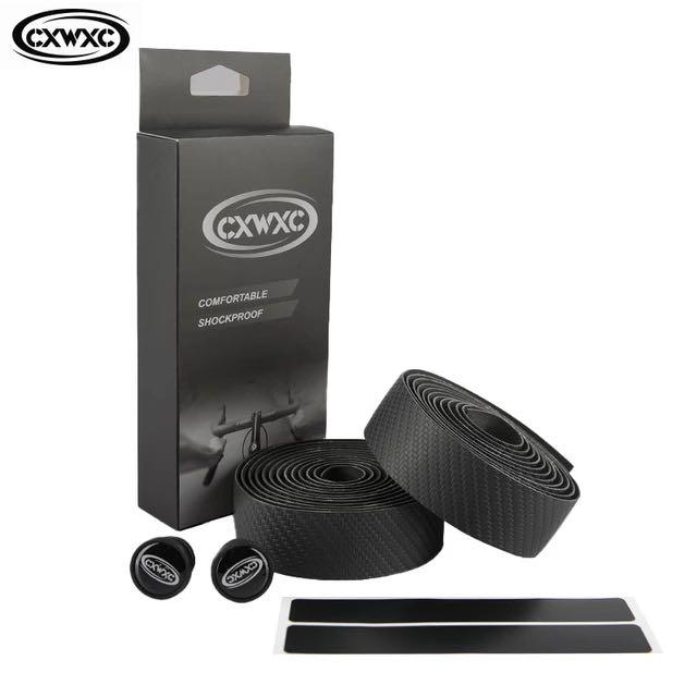 CXWXC guidon de vélo à motif en fibre de carbone 3D avec guidon respirant anti-dérapant CW-091