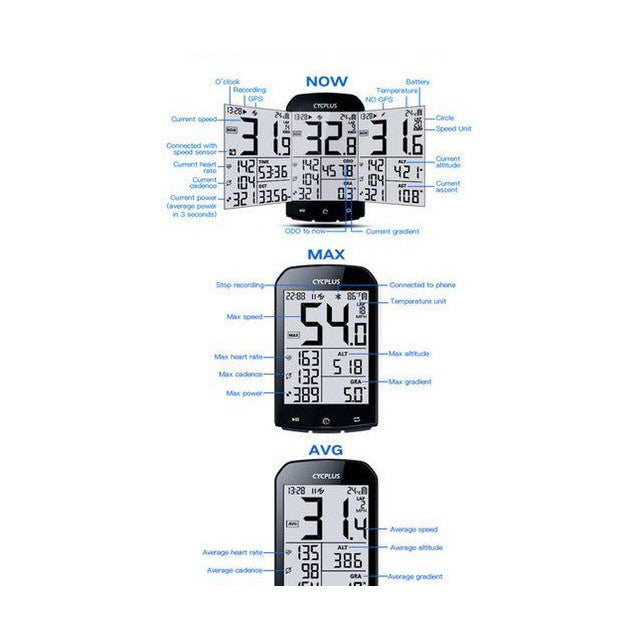 Cycplus M1 Wireless Cycling Computer Waterproof Bicycle Meter Bluetooth English Version GPS Cycling Computer English Ver