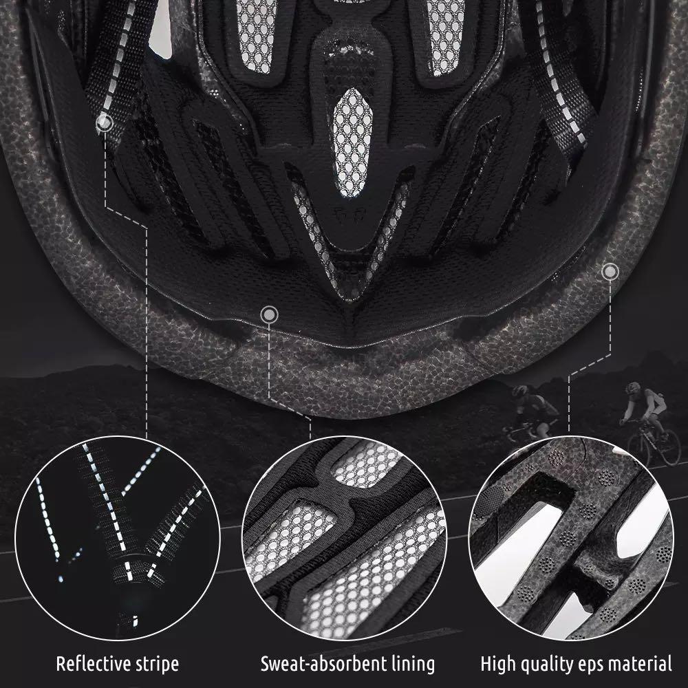 Casque de vélo de montagne Eastinear avec lunettes magnétiques, protection solaire, feu arrière rechargeable par USB