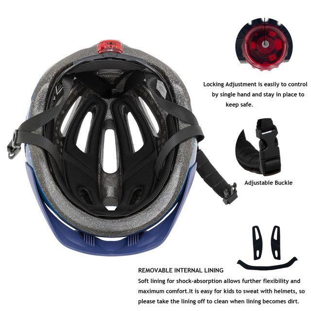 Casque de vélo Exclusky pour enfants et jeunes avec équipement de protection solaire amovible pour feu arrière