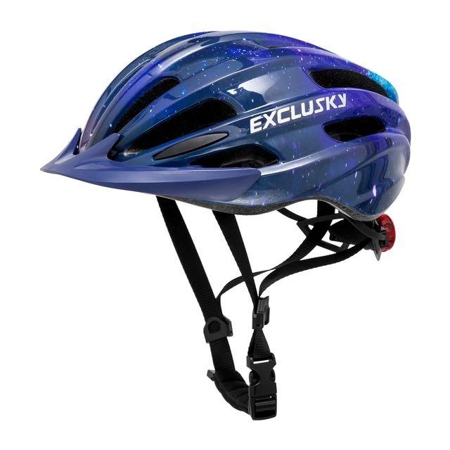 Casque de vélo Exclusky pour enfants et jeunes avec équipement de protection solaire amovible pour feu arrière