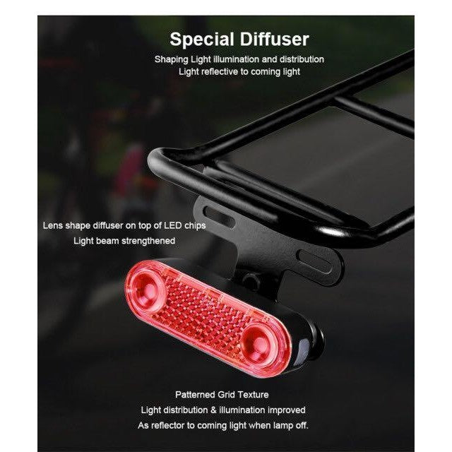 Gaciron W12B feu arrière de vélo réfléchissant frein intelligent étanche chargement USB