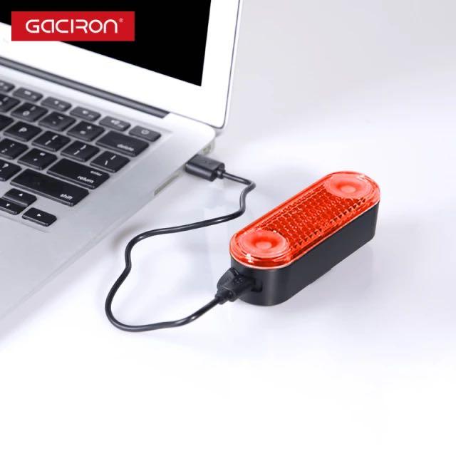 Gaciron W12B feu arrière de vélo réfléchissant frein intelligent étanche chargement USB