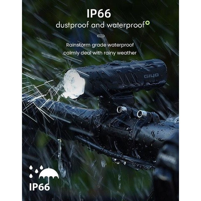 Giyo phare de vélo 600 lumens support de plafond/objectif rotatif étanche et anti-éblouissement
